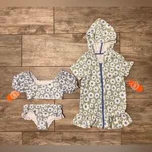Wonder Nation Blue and Green Floral Kids Matching Set